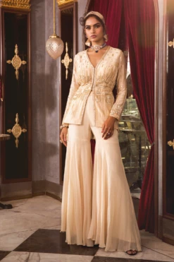 Ivory Peplum Sharara