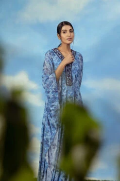Blue Printed Kaftan