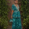 Blue Floral Print Georgette Palazzo Set