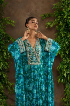 Blue Floral Printed Georgette Kaftaan -Lillys Clothing Shop 075A4800 510x 2x.progressive 2b9f2bfb 0a64 4262 95e4 bb3c9cf8a7d5