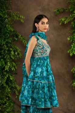 Blue Floral Printed Georgette Garara Set With Gota Patti Combined With Sequins, Pearl And Dori Work 8 Blue Floral Printed Georgette Garara Set With Gota Patti Combined With Sequins, Pearl And Dori Work -Lillys Clothing Shop 075A4912 510x 2x.progressive 2fba2b80 21fb 4c93 a086 706c9d44a69e