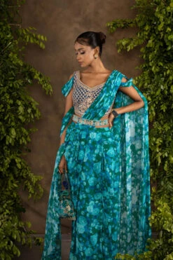 Blue Floral Printed Drape Saree With Navy Blue Raw Silk Blouse -Lillys Clothing Shop 075A5383 510x 2x.progressive 5c39c1c6 e4dd 4953 a957 15fe18fa7be1