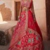 Pink Meenakari Work Banarasi Chanderi Lehenga Set -Lillys Clothing Shop 1 0689724001682681778