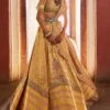 Yellow Bandhani Banarasi Pattern Lehenga Set -Lillys Clothing Shop 1 0692442001682681886