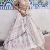Ivory Woven Banarasi Chanderi Layered Lehenga Set -Lillys Clothing Shop 1 0875714001682681865