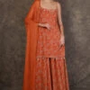 Tangerine Printed Sharara Set