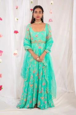 Sea Green High Low Anarkali