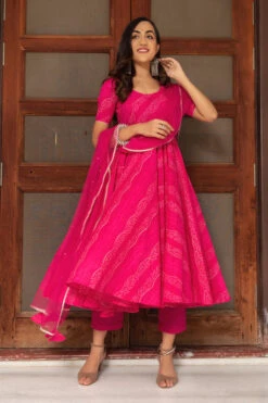 Bhandhej Pink Cotton Anarkali Set -Lillys Clothing Shop 10 700x 81c17850 e175 4b09 a72a 8c487cfeebd6