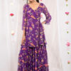 Purple Angrakha Sharara Set