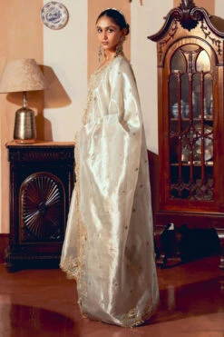 Pearl Gold Silk Zari Tissue Anarkali -Lillys Clothing Shop 121