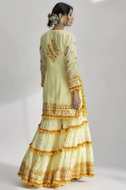 Maahika Layered Sharara Set -Lillys Clothing Shop 1229 Yellow 2