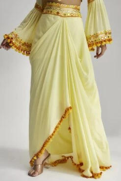 Naira Drape Skirt Set 8 Naira Drape Skirt Set -Lillys Clothing Shop 1236 Yellow 3