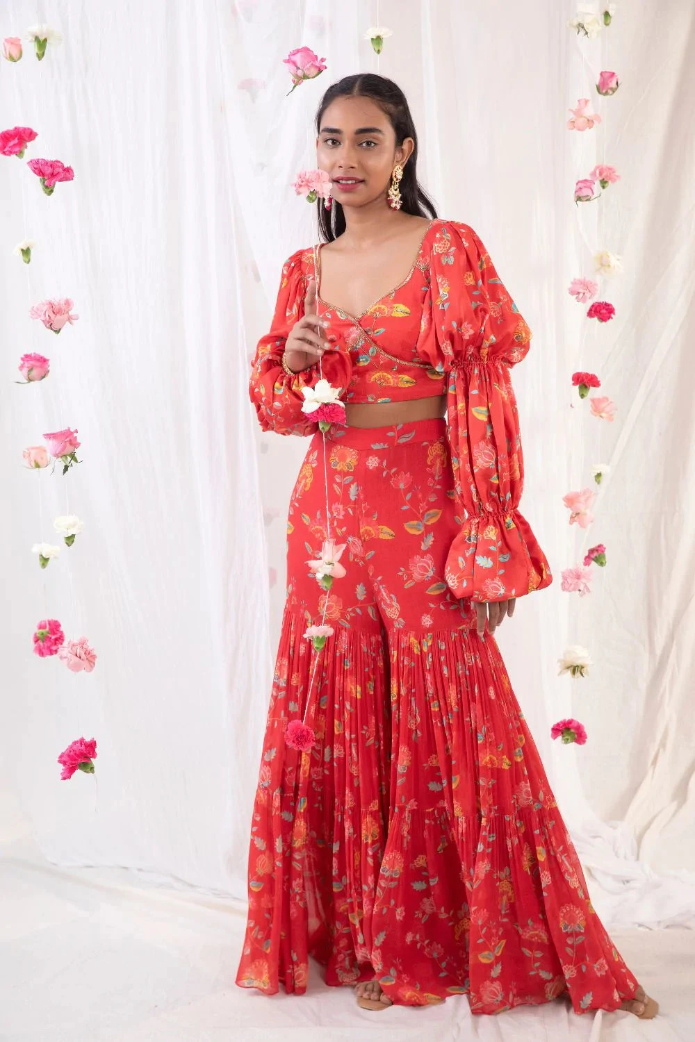 Red Top And Sharara Set 3 Red Top And Sharara Set - Image 3