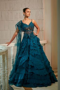 Teal Cascade Skirt & Top