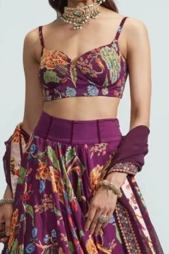 Purple Satin Organza Maha Floral Print Lehenga Set 12 Purple Satin Organza Maha Floral Print Lehenga Set -Lillys Clothing Shop 156 1800x1800 1