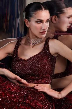 Tonal Maroon Lehenga Set -Lillys Clothing Shop 1591 11353 1638107550