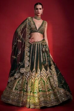 Emerald Green Mirror Lehenga Set