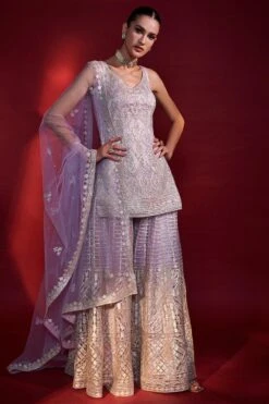 Lavender Gota Sharara Set