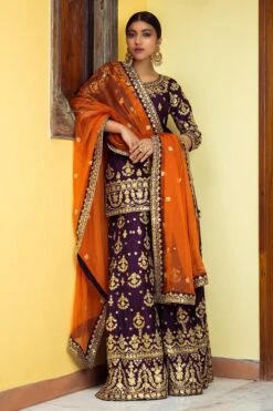 Plum Sharara Set