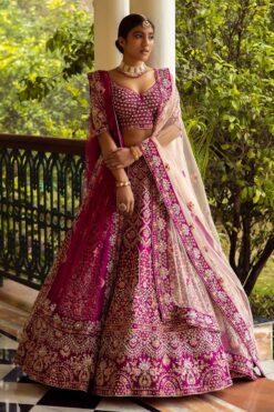 Crimson Double Dupatta Lehenga Set