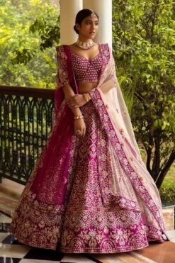 Crimson Double Dupatta Lehenga Set