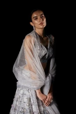 Floral Grey Organza Lehenga Set -Lillys Clothing Shop 1621 11612 1654339388