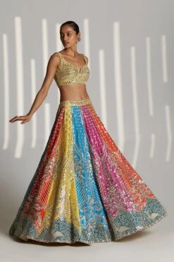 Multi Panel Mirrorwork Lehenga Set -Lillys Clothing Shop 1637 11740 1654345244