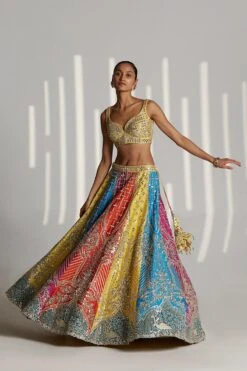 Multi Panel Mirrorwork Lehenga Set -Lillys Clothing Shop 1637 11740 1654345246