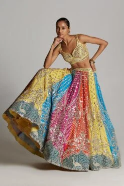Multi Panel Mirrorwork Lehenga Set -Lillys Clothing Shop 1637 11740 1654345251