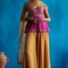 Mustard Sharara Set With Rani Pink Peplum -Lillys Clothing Shop 1638 11749 1662833015