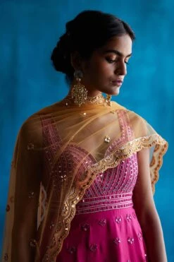 Mustard Sharara Set With Rani Pink Peplum 11 Mustard Sharara Set With Rani Pink Peplum -Lillys Clothing Shop 1638 11749 1662833029