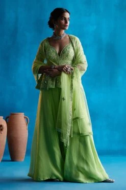 Lime Green Sharara Set