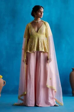 Peach Sharara Set