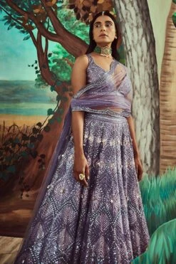 Tonal Periwinkle Lehenga Set