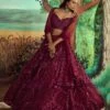 Tonal Wine Lehenga Set