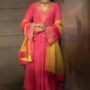 Fuchsia Chanderi Silk Neckline Embroidered Anarkali Set -Lillys Clothing Shop 1690891924454 A7A6212copy