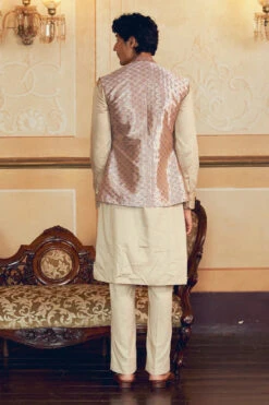 Pastel Purple Checkered Jacquard Banarasi Men's Jacket Set -Lillys Clothing Shop 171 e70bfc63 e24b 4ae3 837b aa4f5c31c0d4