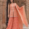 Mulmul Organza Satin Ainah Burnt Orange Kurta With Sharara