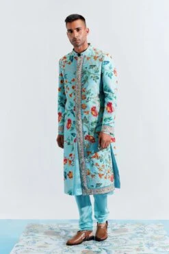Asim Blue Embroidered Kurta