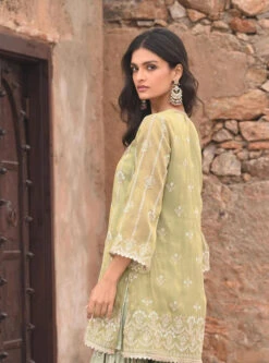 Mulmul Luxe Tissue Heer Sage Green Kurta With Mulmul Organza Satin Heer Sage Green Garara -Lillys Clothing Shop 18 700x abe73a64 6731 4afe a72d 83b67e477636