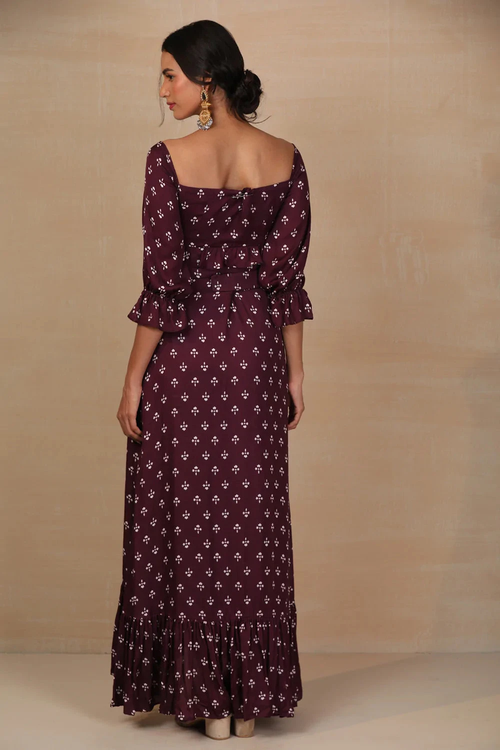 Purple Printed Crop Top And Skirt Set 2 Purple Printed Crop Top And Skirt Set - Image 2