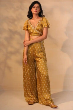 Mustard Crop Top And Pant