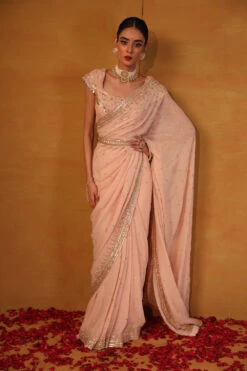 Blush Pink Georgette Saree