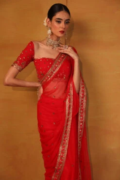 Red Net Saree -Lillys Clothing Shop 1A7A1093 1 1000x1500 76b11e4b 6782 4e9f a6bc 893236f5d18a