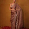 Brown Organza Saree