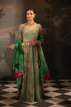 Green Anarkali Set