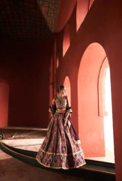 Dark Purple Jamawar Lehnga 7 Dark Purple Jamawar Lehnga -Lillys Clothing Shop 1SToctrobet20239302