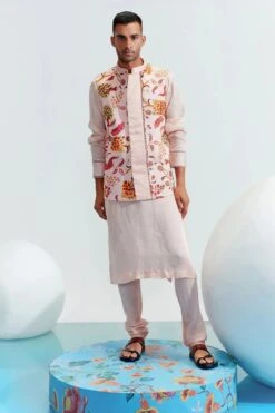 Ayaan Nude Embroidered Kurta
