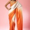 Ivory & Orange Ombre Modal Silk Pre-Stitched Saree Set -Lillys Clothing Shop 1 2bb8369b 440e 4a54 bae7 401fb42ecd51