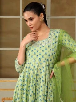 Saadgi Blue Paisley Green Anarkali Set -Lillys Clothing Shop 1 3 430569a6 1d0d 40df a1a3 916bdb878aab